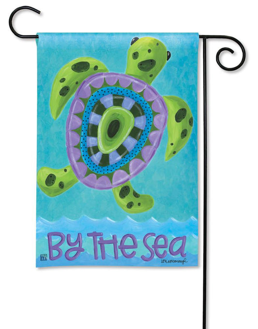 Turtle By The Sea Garden Flag