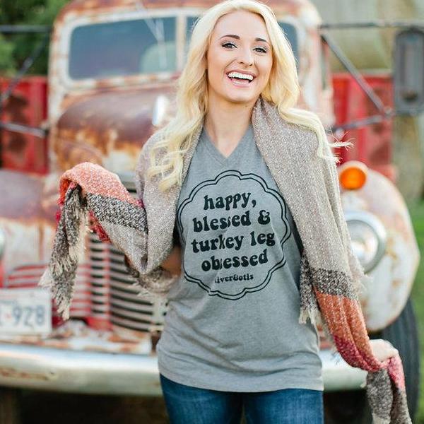"Turkey Leg Obsessed" V-Neck Tee