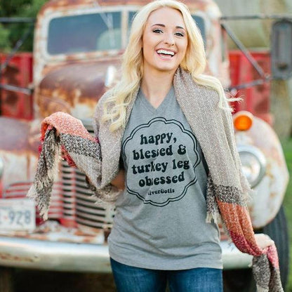 "Turkey Leg Obsessed" V-Neck Tee