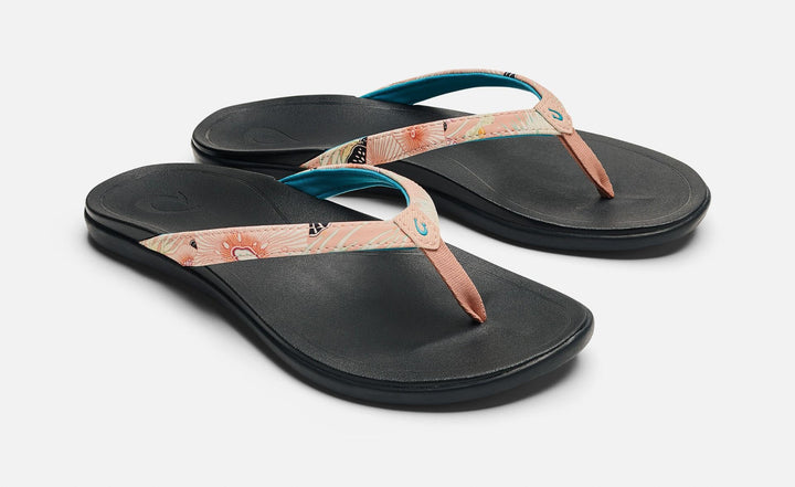 OluKai Women's Ho'opio Floral Sandal (Dusty Pink Coral)