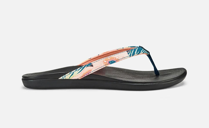 OluKai Women's Ho'opio Floral Sandal (Teal Coral)
