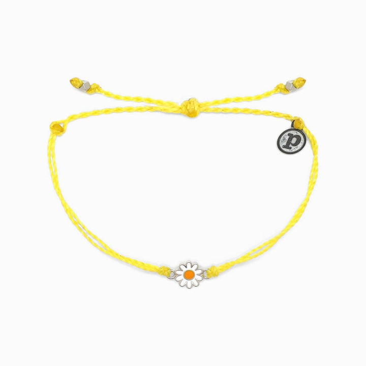Pura Vida Daisy Charm Bracelet, Yellow & Silver Daisy