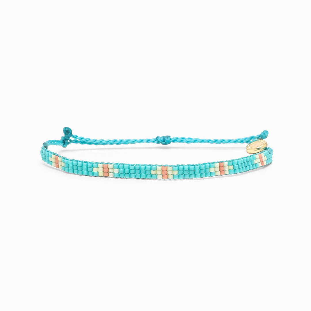 Pura Vida Flat Bead Bracelet Turquoise