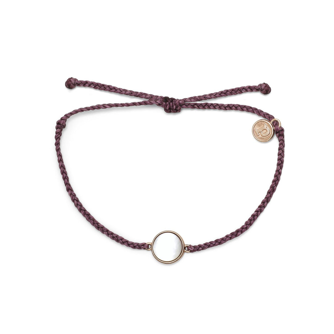 Pura Vida Mother Of Pearl Charm Bracelet - Dark Lilac