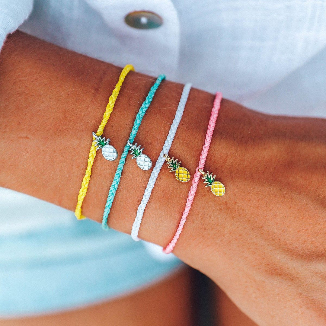 Pura Vida Pineapple Charm Bracelet Coral Calypso