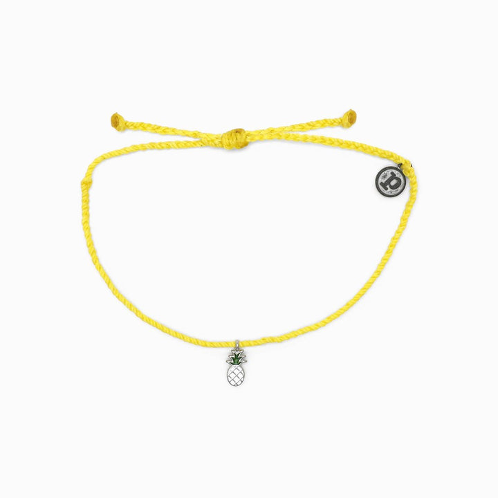 Pura Vida Pineapple Charm Bracelet, Yellow & Silver Pineapple