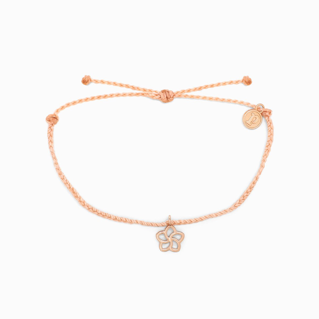 Pura Vida Rose Gold Plumeria Charm Bracelet (Blush)