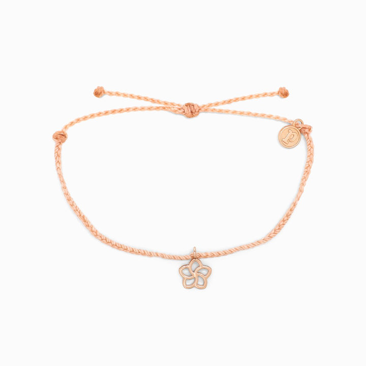 Pura Vida Rose Gold Plumeria Charm Bracelet (Blush)