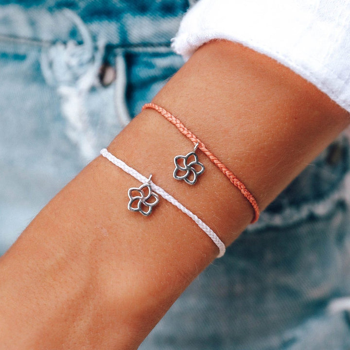 Pura Vida Silver Plumeria Charm Bracelet