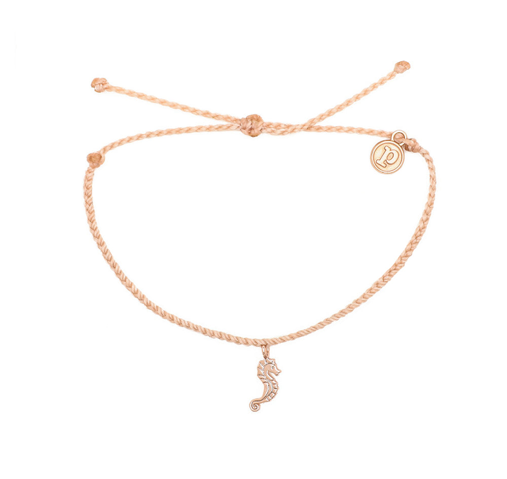 Pura Vida Rose Gold Seahorse Charm Bracelet - Blush