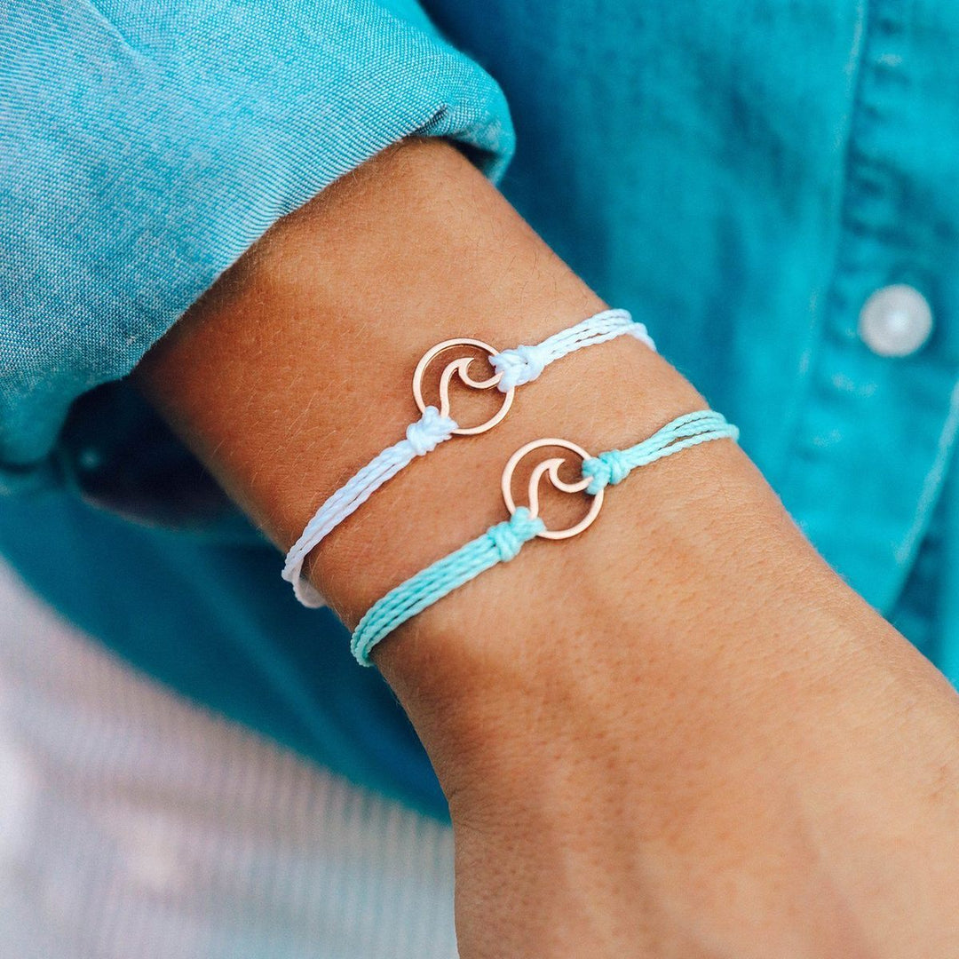 Pura Vida Rose Gold Wave Charm Bracelet