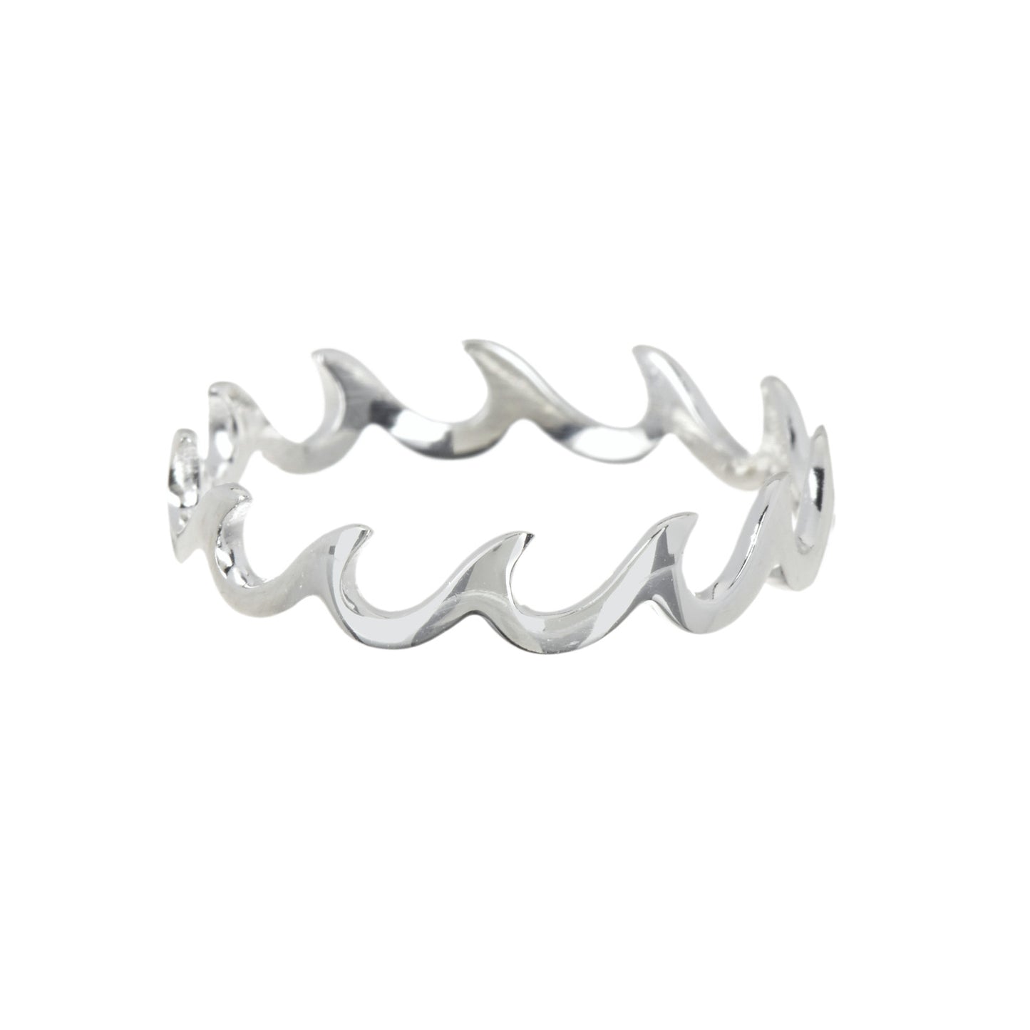 Pura Vida Wave Band Ring - Silver