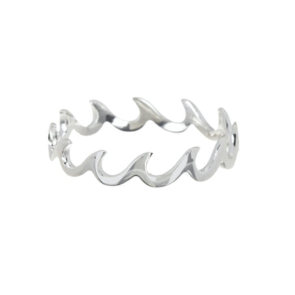 Pura Vida Wave Band Ring - Silver