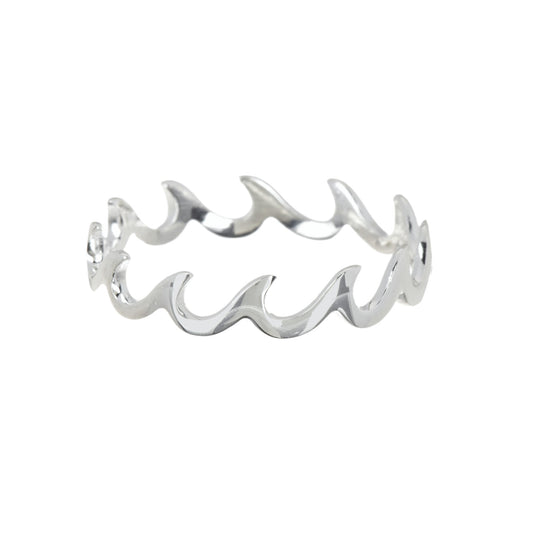 Pura Vida Wave Band Ring - Silver