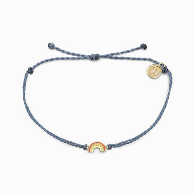 Pura Vida Rainbow Gold Charm Bracelet (Blue)