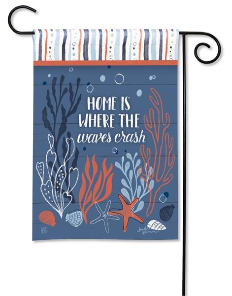 Waves Crash Garden Flag