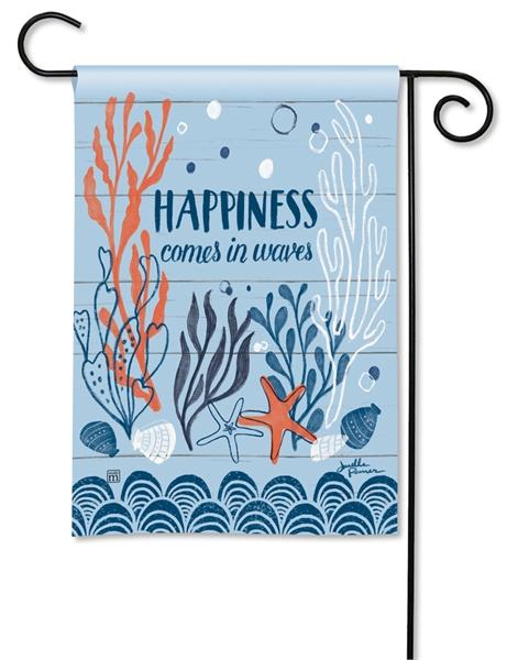 Waves Of Happiness Garden Flag