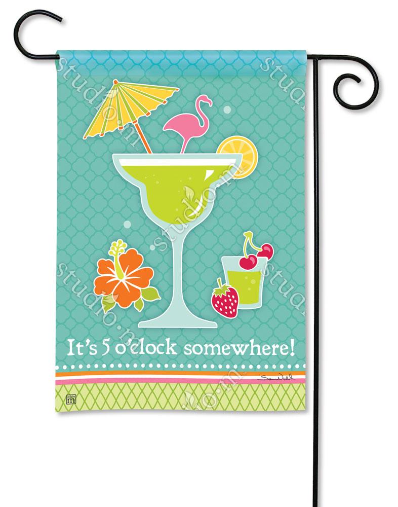 Cocktail Time Garden Flag