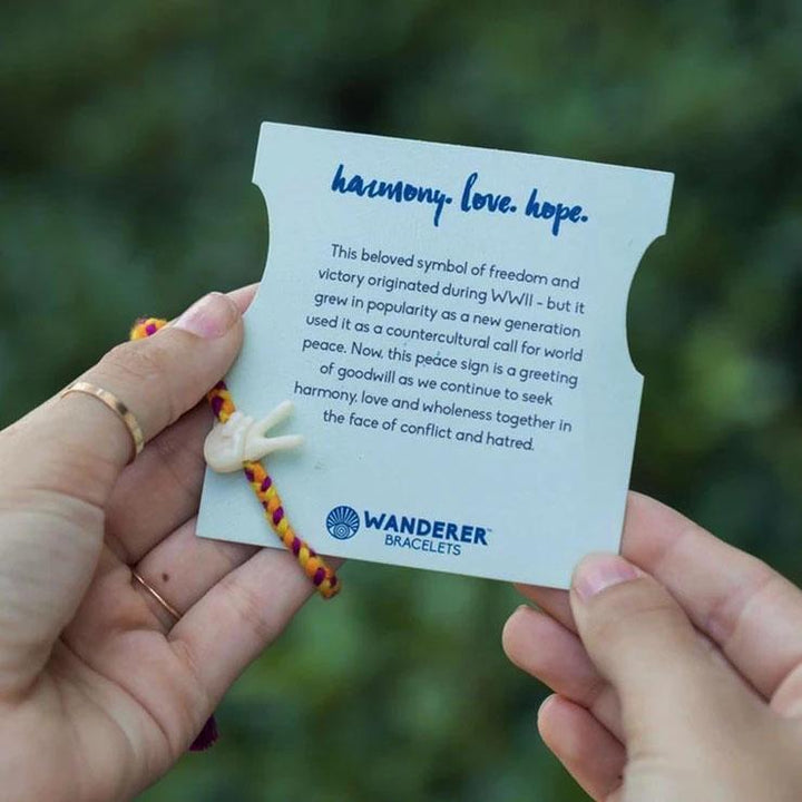 Wanderer Peace Hand Bracelet - Button - Saffron