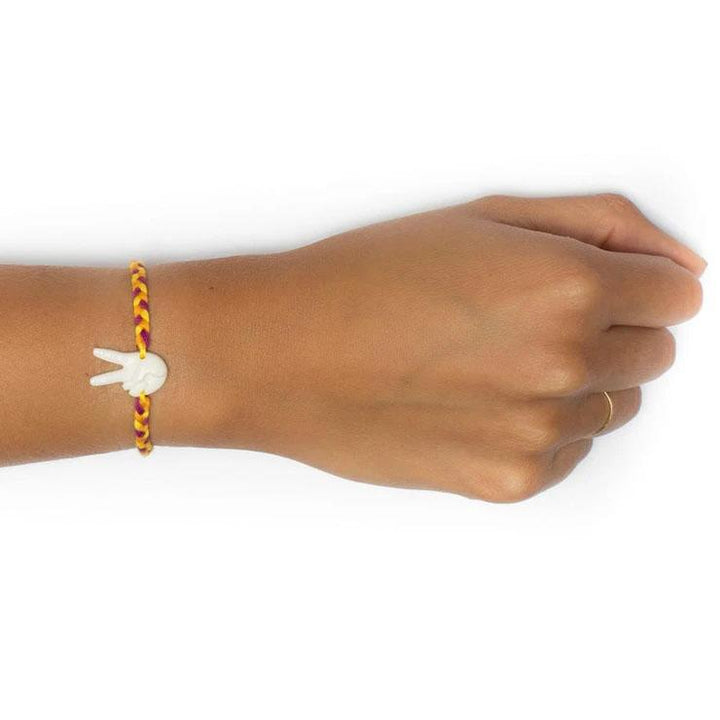 Wanderer Peace Hand Bracelet - Button - Saffron