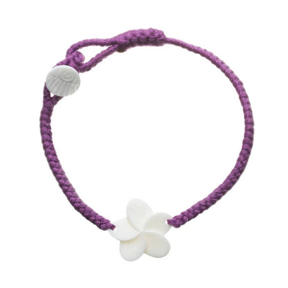 Wanderer Plumeria Bracelet - Button - Purple