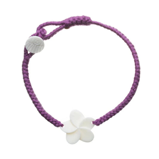 Wanderer Plumeria Bracelet - Button - Purple
