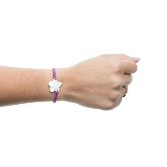 Wanderer Plumeria Bracelet - Button - Purple