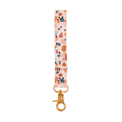 Pink Terrazzo Wristlet Keychain