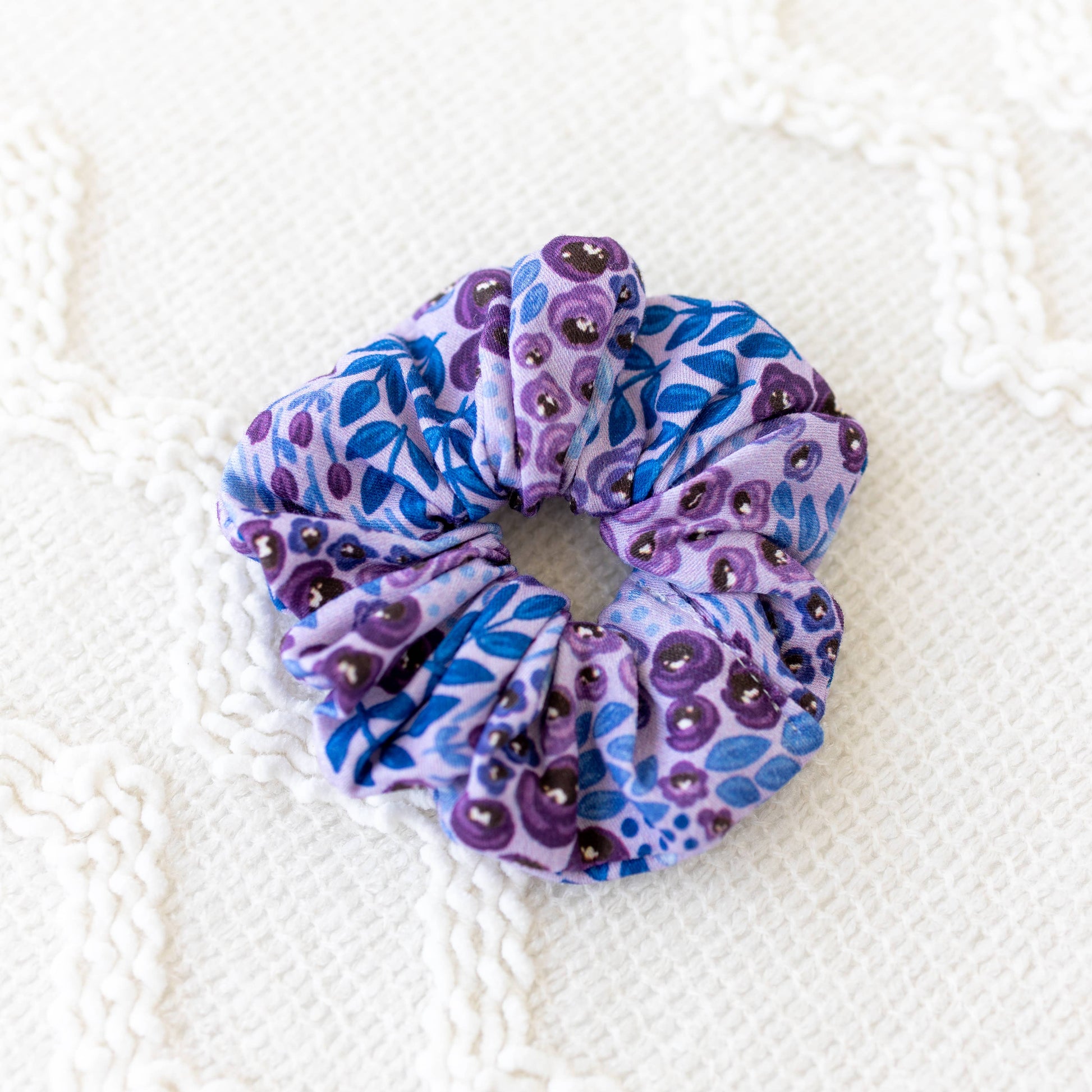Purple Floral Scrunchie