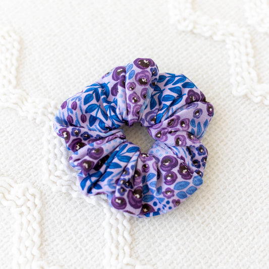 Purple Floral Scrunchie