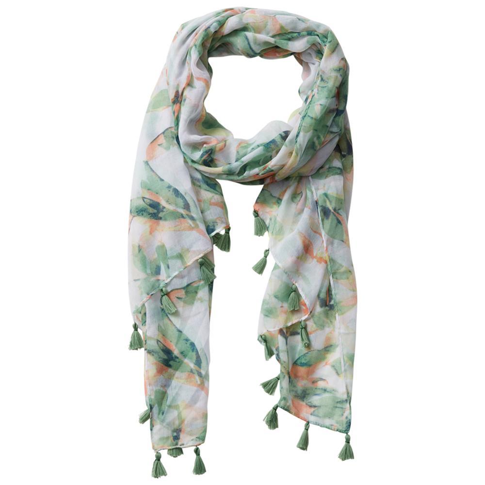 Tropical Jungle Floral Tassel Scarf (Aloha)