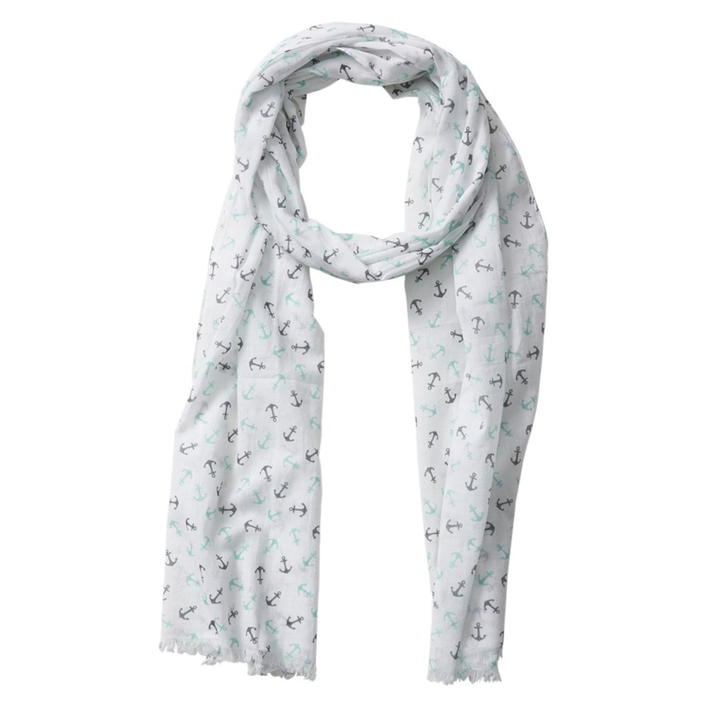 Tiny Anchors Scarf (Blue & Green)