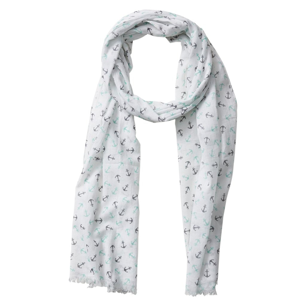 Tiny Anchors Scarf (Blue & Green)