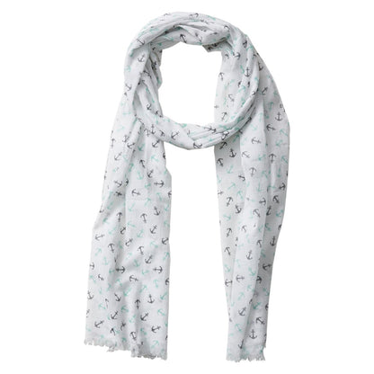 Tiny Anchors Scarf (Blue & Green)