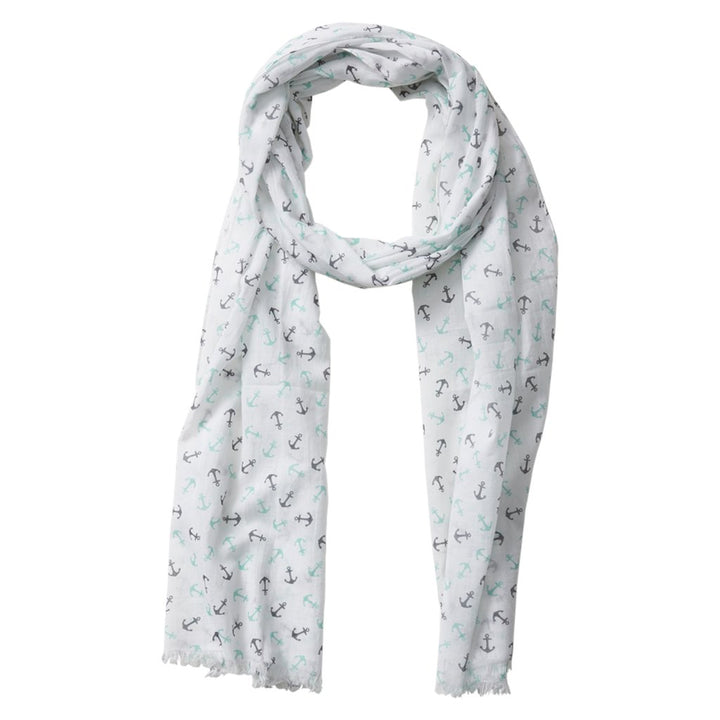 Tiny Anchors Scarf (Blue & Green)