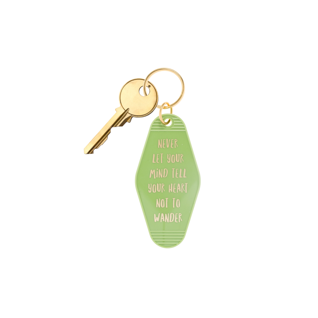 "Never Let Your Mind" Retro Motel Keychain