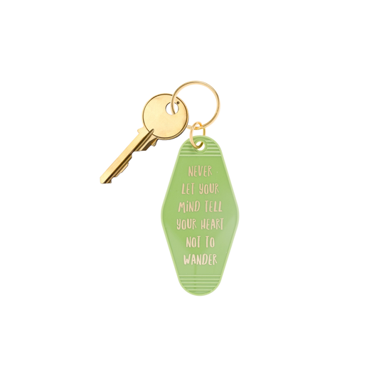 "Never Let Your Mind" Retro Motel Keychain
