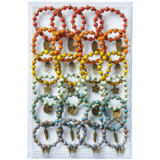 Clay Bead Charm Bracelet