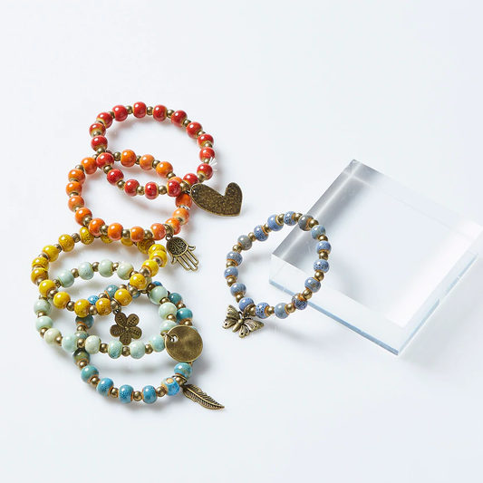 Clay Bead Charm Bracelet