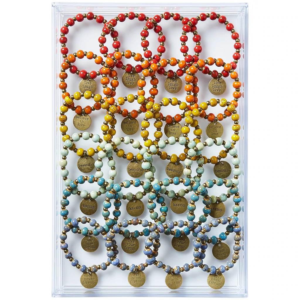 Clay Bead Sayings Bracelet