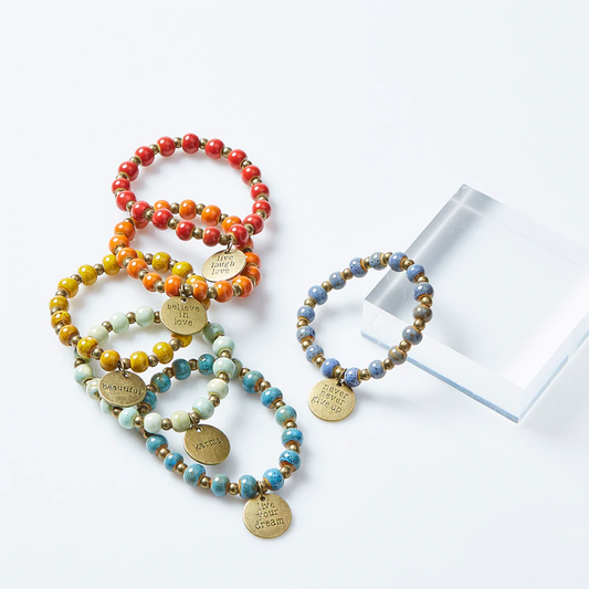 Clay Bead Sayings Bracelet