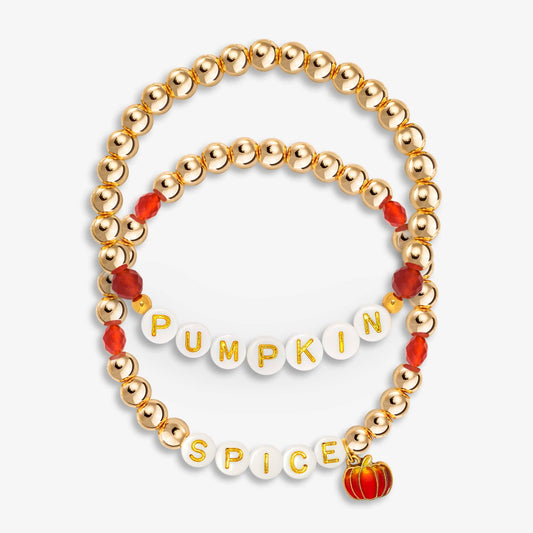 Pumpkin Spice Stretch Bracelet Set