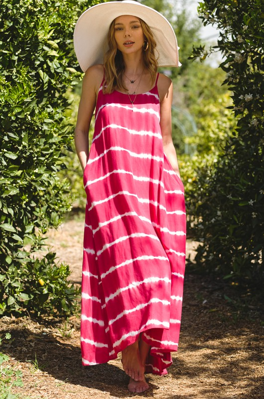 Elysian Tie-Dye Dress (Raspberry)