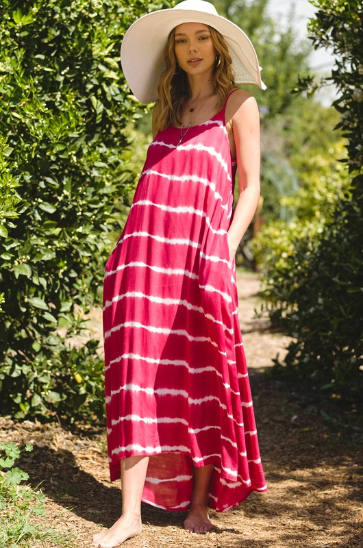 Elysian Tie-Dye Dress (Raspberry)