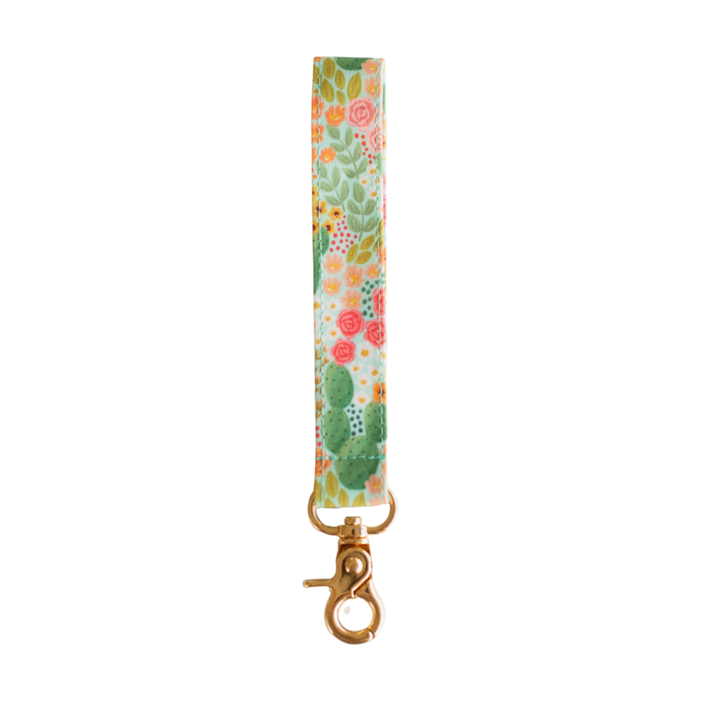 Cactus Blooms Wristlet Keychain