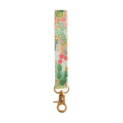 Cactus Blooms Wristlet Keychain
