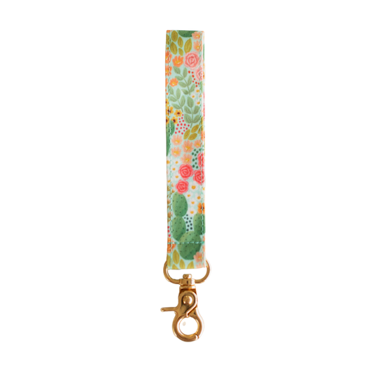 Cactus Blooms Wristlet Keychain