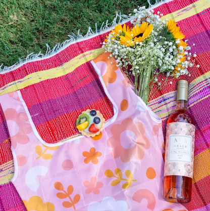 Funky Floral Beige Reusable Bag