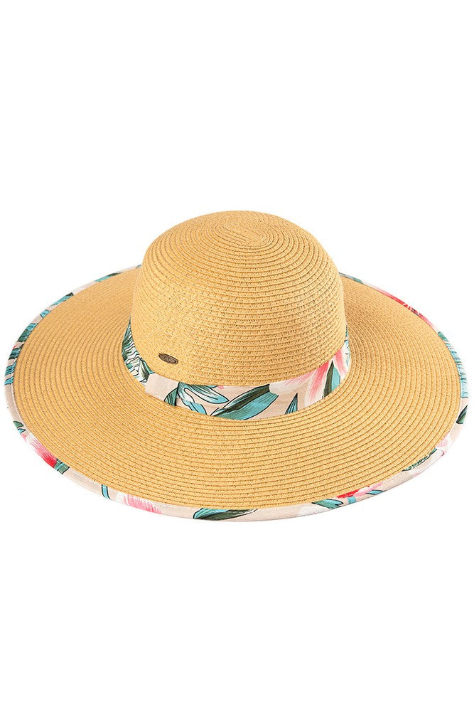 Floral Sun Hat (Beige)