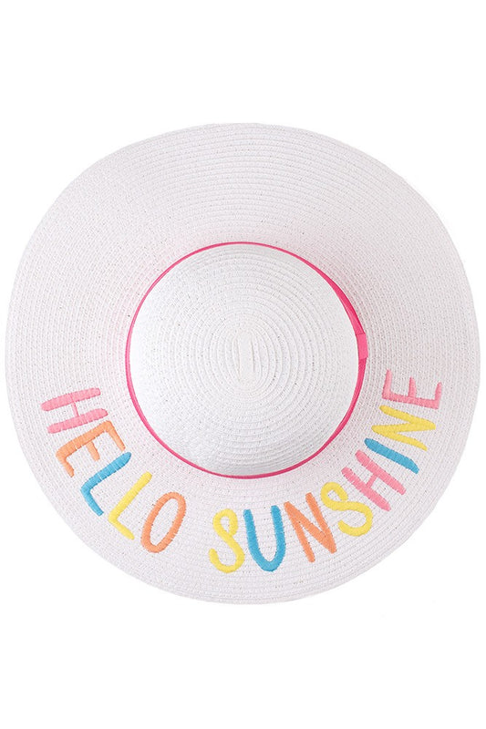 Hello Sunshine Pastel Sun Hat (White)